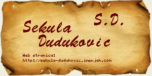 Sekula Duduković vizit kartica